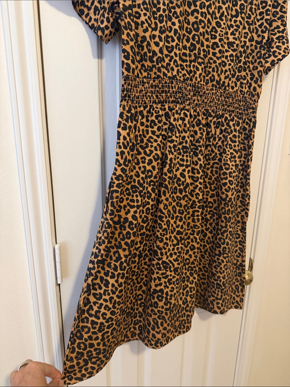 Talbots Leopard Print Short Sleeve Dress in Tan and Black - Picture 7 of 9